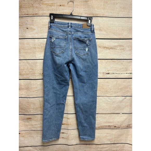 American Eagle Womens Mom Jeans Size 0 Regular Medium Wash Denim Straight - Picture 4 of 16